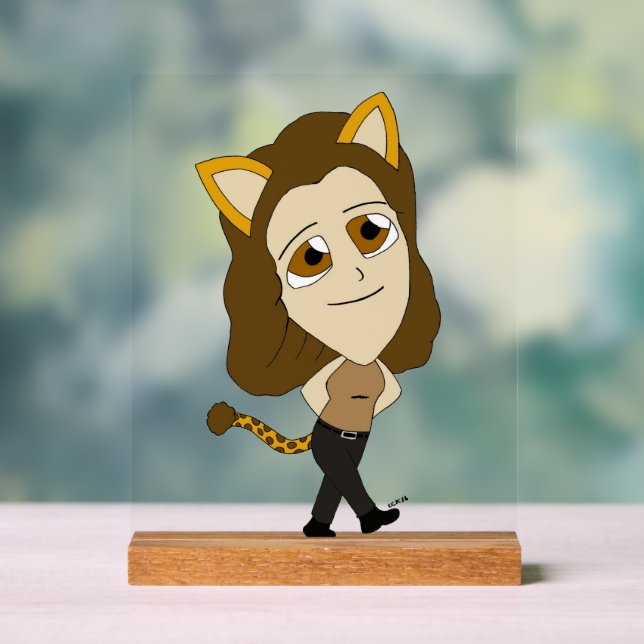 Señal Acrílica chibi catgirl (Neutral )
