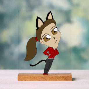 Señal Acrílica chibi catgirl