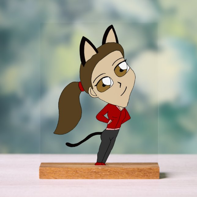 Señal Acrílica chibi catgirl (Neutral )