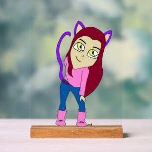 Señal Acrílica chibi catgirl