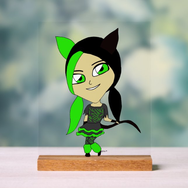 Señal Acrílica chibi catgirl (Neutral )