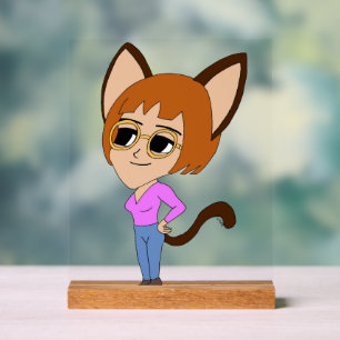Señal Acrílica chibi catgirl