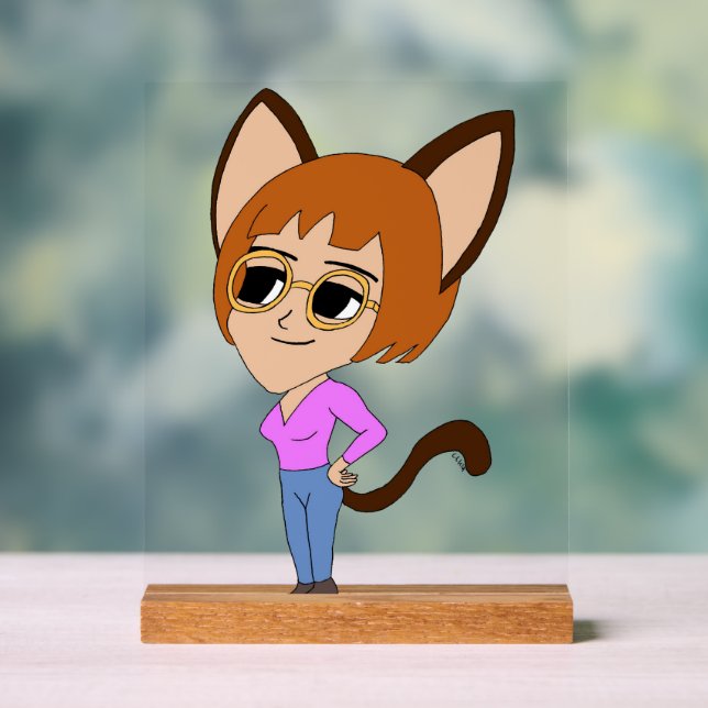 Señal Acrílica chibi catgirl (Neutral )