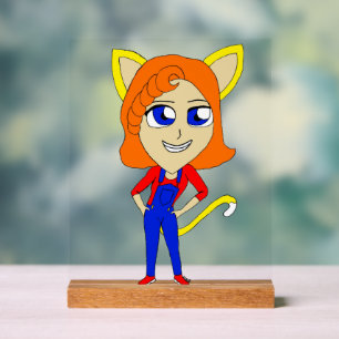 Señal Acrílica chibi catgirl