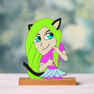 Señal Acrílica chibi catgirl
