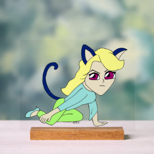 Señal Acrílica chibi catgirl
