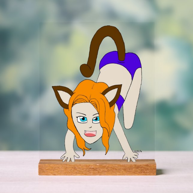 Señal Acrílica chibi catgirl (Neutral )