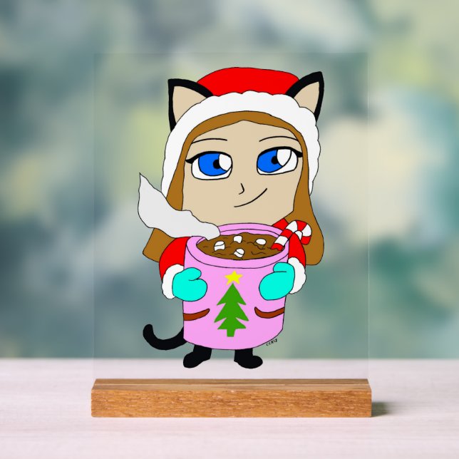 Señal Acrílica chibi catgirl (Neutral )