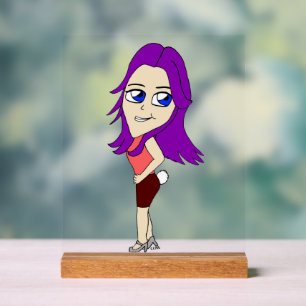 Señal Acrílica chibi chica con cola de conejo