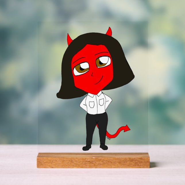 Señal Acrílica chibi devil chica (Neutral )