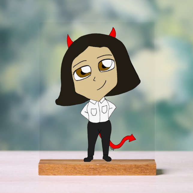 Señal Acrílica chibi devil chica (Neutral )