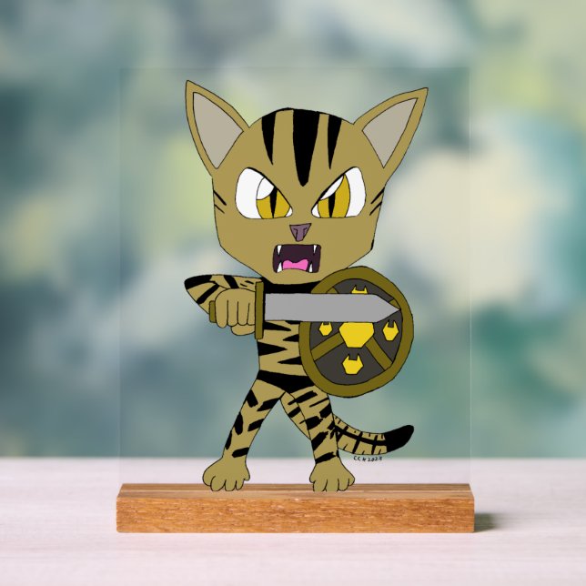 Señal Acrílica Chibi Warrior Cat (Neutral )