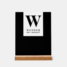 Señal Acrílica Chic Newly Wed Design