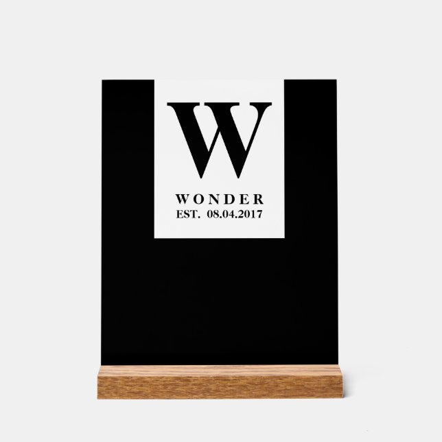 Señal Acrílica Chic Newly Wed Design (Anverso)