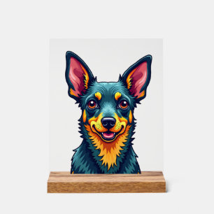 Señal Acrílica Chihuahua Pintura Abstracta Color Perro Lindo (
