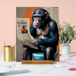 Señal Acrílica Chimpancé Regal sobre el trono - Mezcla única
