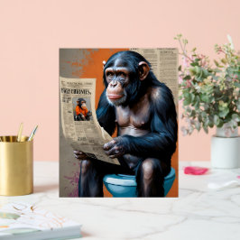 Señal Acrílica Chimpancé sobre el trono - Arte pop real con Strik