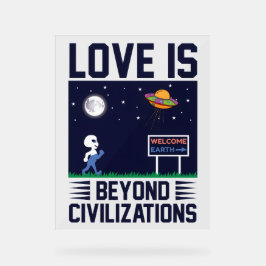 Señal Acrílica Cielo nocturno y espacio con nómadas y naves espac