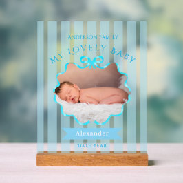 Señal Acrílica Cinta de lazo bebé niño recién nacido 