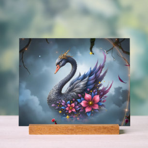 Señal Acrílica Cisne de la Luna Coronada - Guardián del Lago Sile