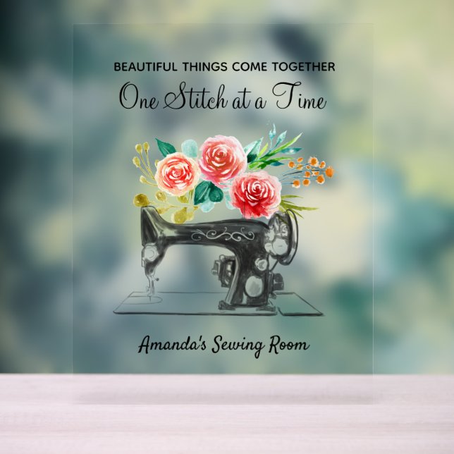 Señal Acrílica Cita de Crafter de la máquina de coser (Neutral )