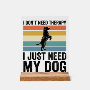 Señal Acrílica Cita de Terapia para Amantes de Perros Diseño de G