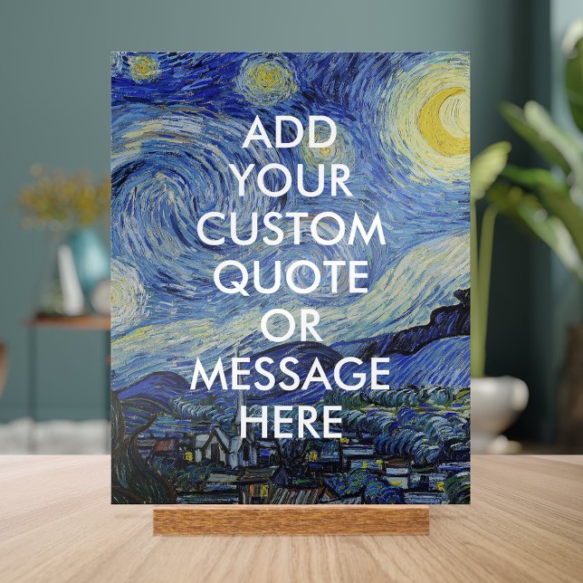 Señal Acrílica Cita del Personalizado nocturno Vincent Van Gogh S (Subido por el creador)