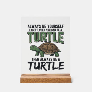Señal Acrílica Cita divertida de tortuga diseño vectorial vintage