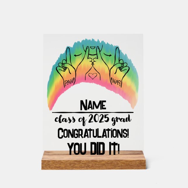 Señal Acrílica Clase 2025 Grad - PAH! (Anverso)