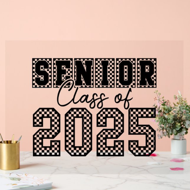 Señal Acrílica Clase Senior de Graduación Retro Negra 2025 (Subido por el creador)
