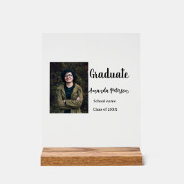 Señal Acrílica Clásica graduación agregar nombre de foto clase de
