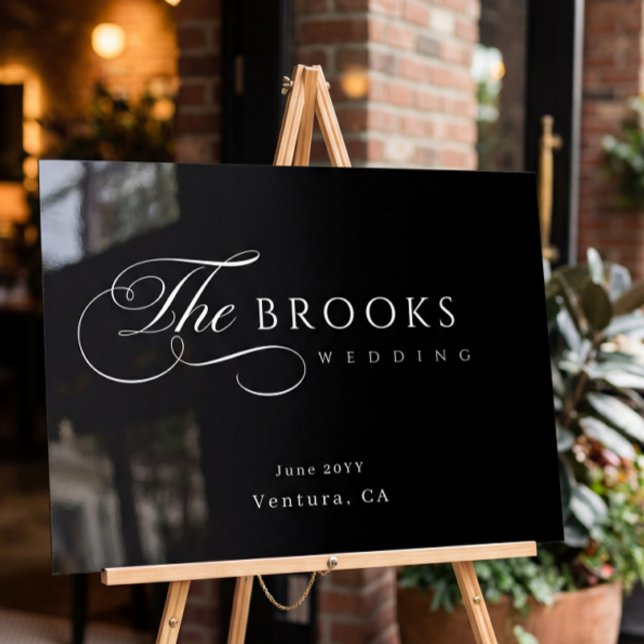 Señal Acrílica Classy Calligraphic Black Wedding (Subido por el creador)