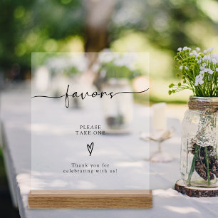 Señal Acrílica Cláusula de caligrafía Favor de la boda Por favor,