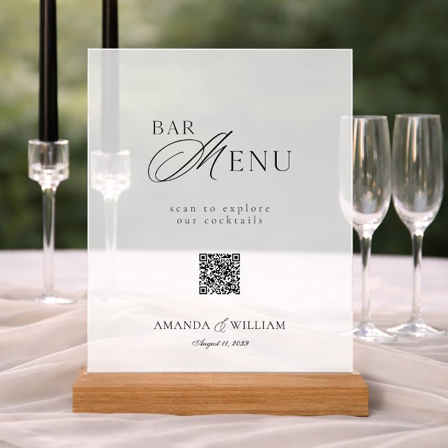 Señal Acrílica Clear Acrylic QR Code Bar Menu Sign (Subido por el creador)