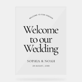 Señal Acrílica Clear Acrylic Wedding Welcome Sign Minimalist