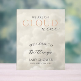 Señal Acrílica Cloud Nine Clouds Baby Shower Welcome