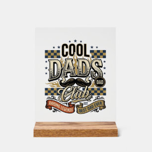 Señal Acrílica Club de Papás Geniales Grabado Vintage Diseño de C