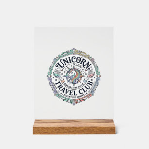 Señal Acrílica Club de Viajes Unicornio Diseño Original Zazzle_1