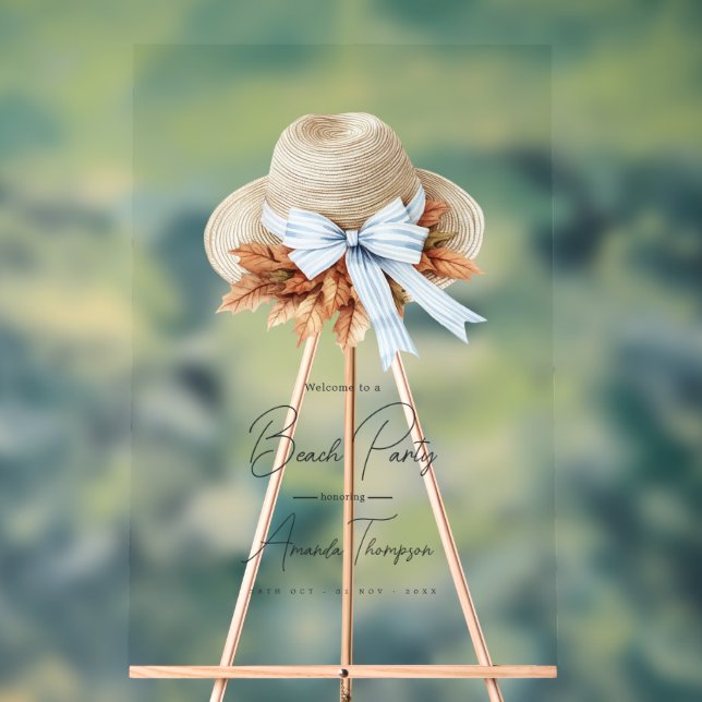 Señal Acrílica Coastal Chic Autumn  Fall Beach Club Party Welcome (Neutral )