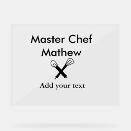 Señal Acrílica Cocina maestra cocinera panadería cocinero agregar