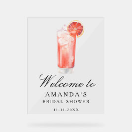 Señal Acrílica Cocktail Citrus - cartel de bienvenida para desped