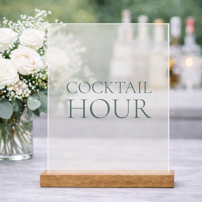Señal Acrílica Cocktail Hour Acrylic Sign with Wooden Base (Subido por el creador)