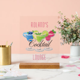 Señal Acrílica Cóctel Colorido Personalizado