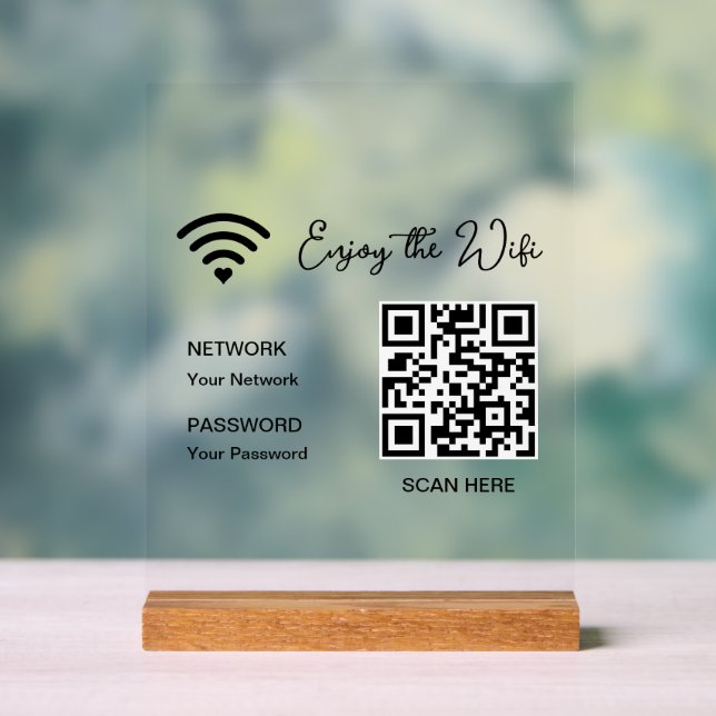 Señal Acrílica Código QR Blanco Disfruta Del Rótulo De Acrílico D (Neutral )