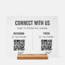 Código QR de Acrílico Minimalista Síguenos en Rede