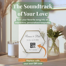 Señal Acrílica Código QR de canción de boda personalizada regalo 