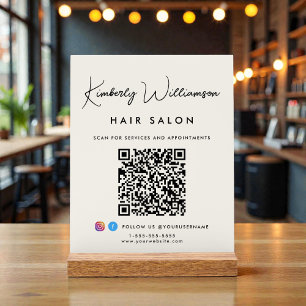 Señal Acrílica Código QR de firma con estilo del nombre del negoc