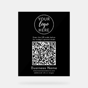 Señal Acrílica Código QR de Logotipo Empresarial Personalizado Si