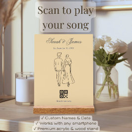 Señal Acrílica Código QR de Nuestra Canción Minimalista Regalo de