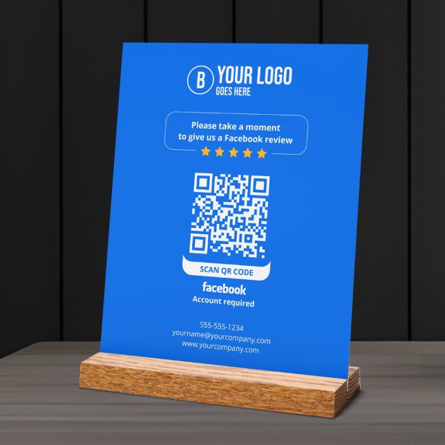 Señal Acrílica Código QR de reseñas de Facebook Califica mi negoc (Subido por el creador)